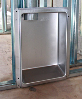 Example of Upward Venting Dryerbox at Rough-in Rough In Upward